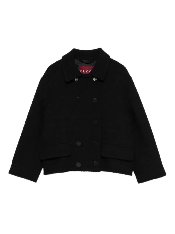 Gucci Double-breasted Button Jacket in Black