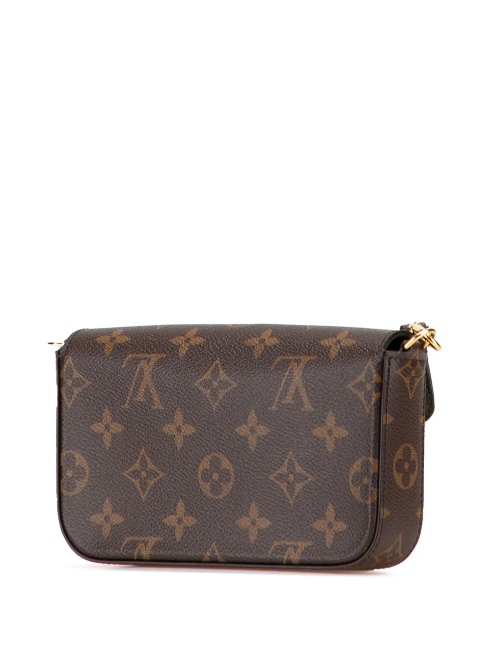 Pre-owned Louis Vuitton 2021-2025 Monogram Felicie Strap And Go Crossbody Bag In Brown