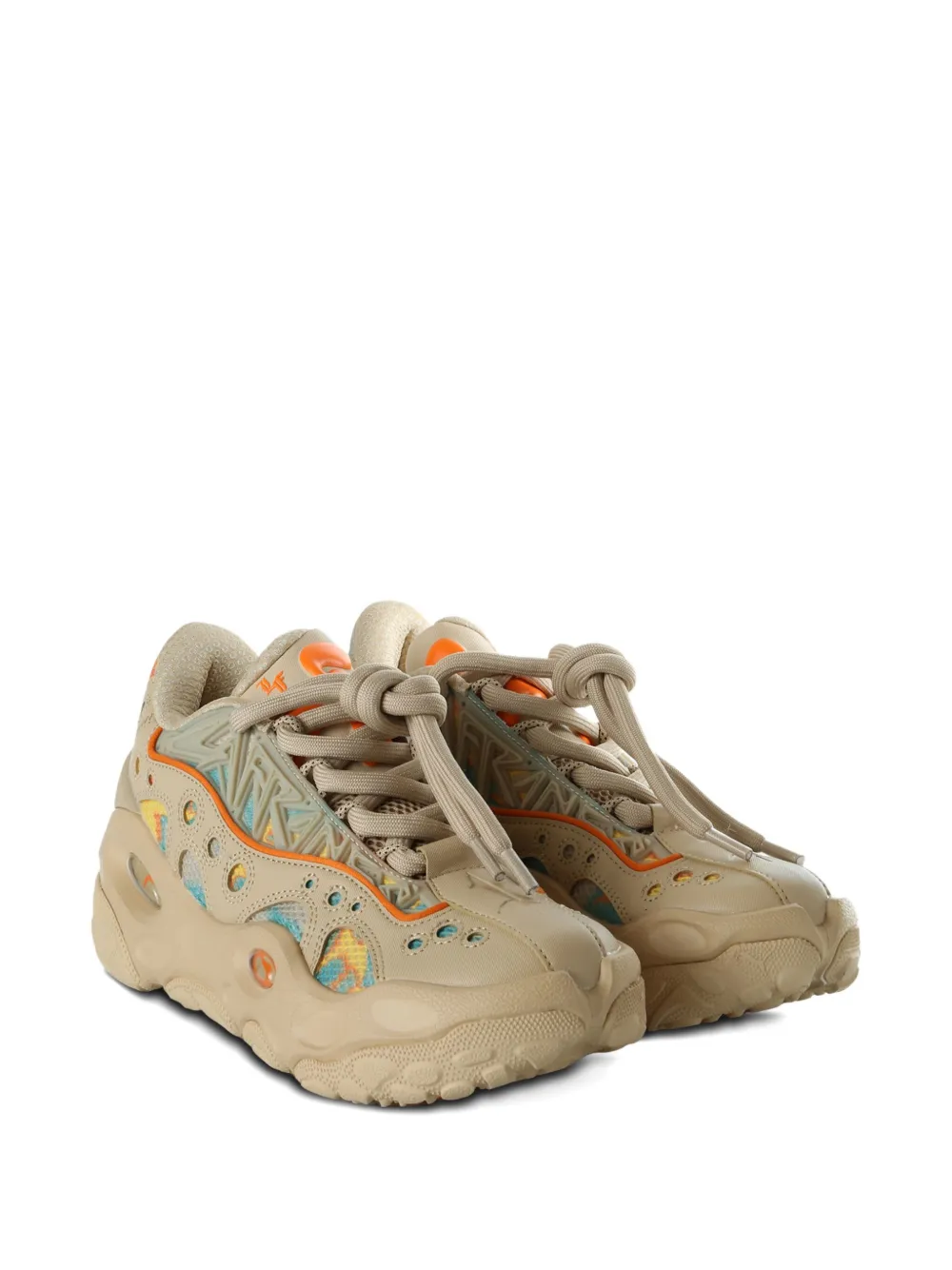 Puma Perforated Pattern Lace-up Trainers In Multi