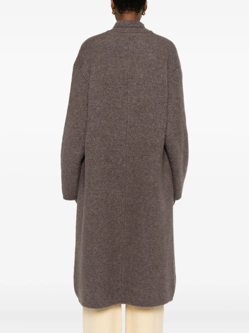 Boboutic High-neck Button Coat In Brown