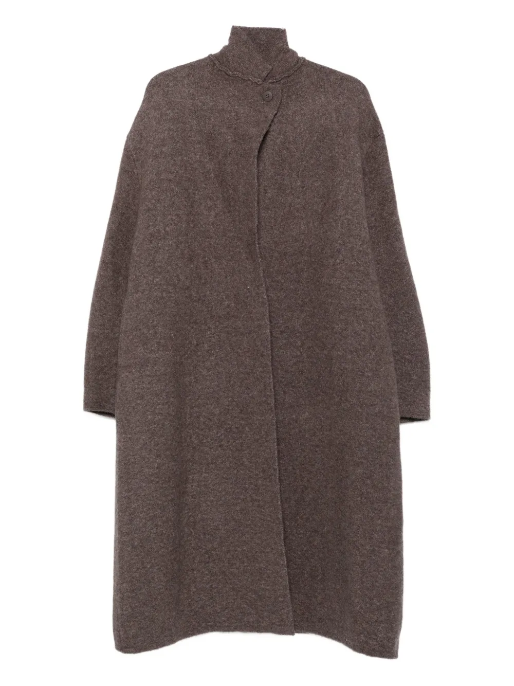 Boboutic high-neck button coat | Brown | Image 1