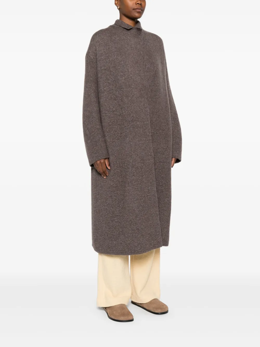 Boboutic Jas met hoge hals en knopen Bruin