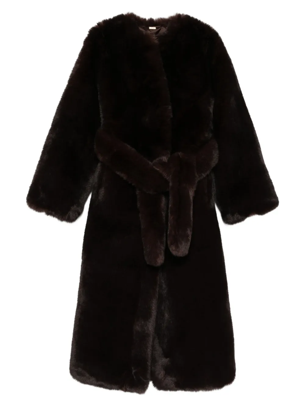 Cult Gaia belted faux-fur coat | Brown | Image 1