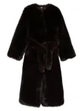 Cult Gaia belted faux-fur coat - Brown