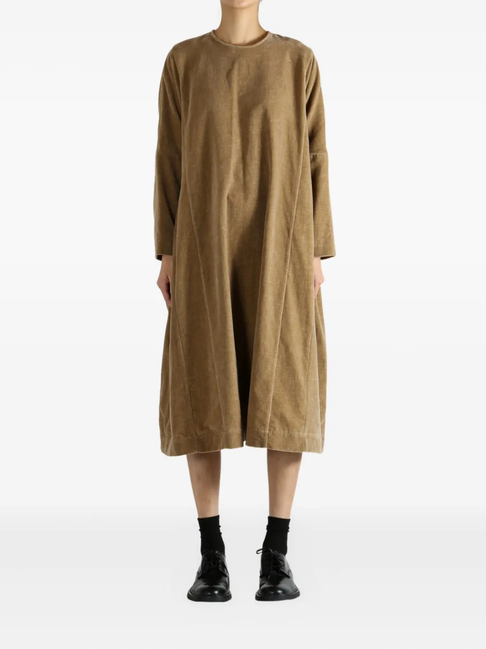 Casey Casey Pyj Rouch paneled midi dress - Beige