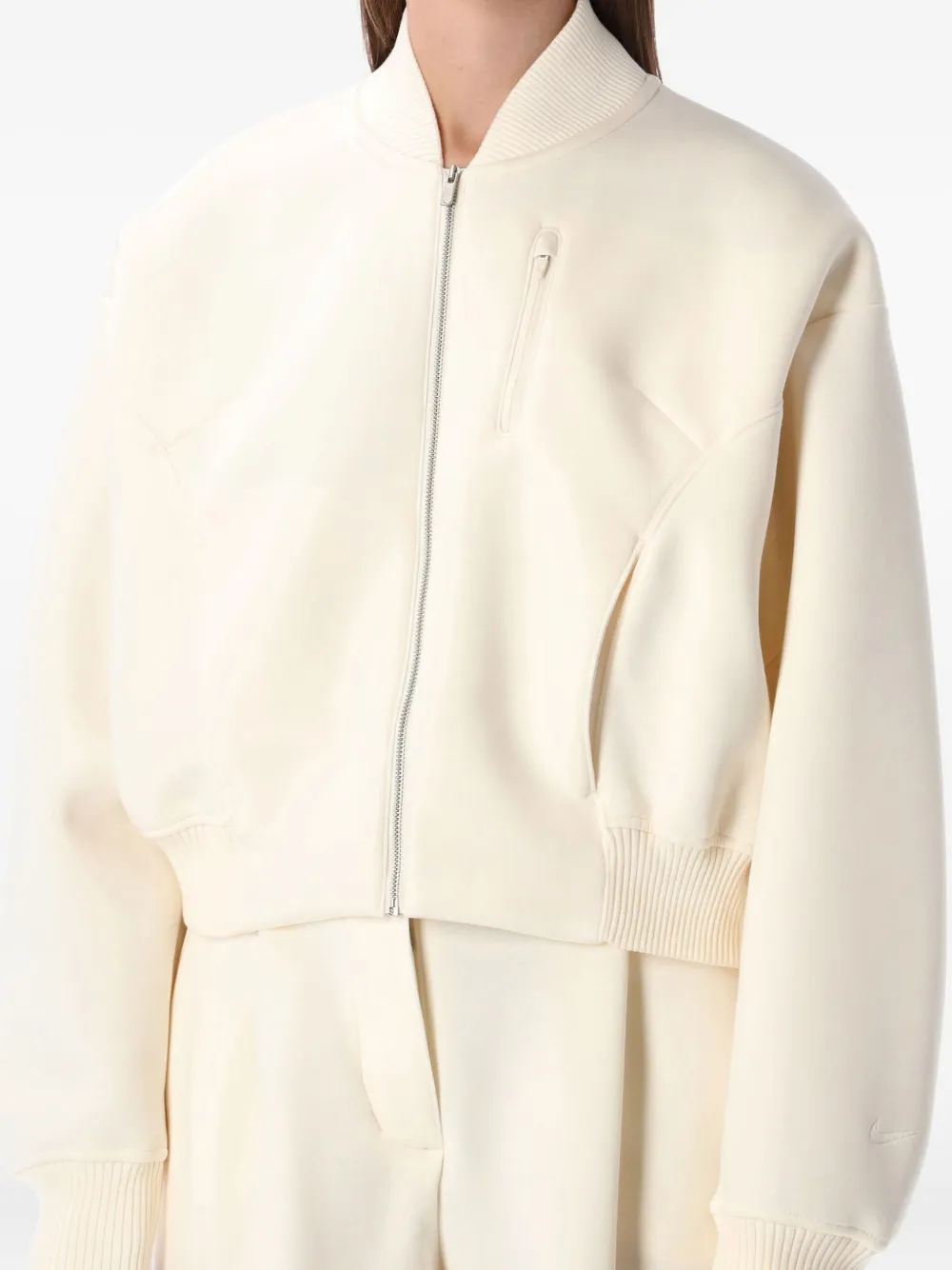 Nike Destroyer Modal-blend Jersey Bomber Jacket In Gray