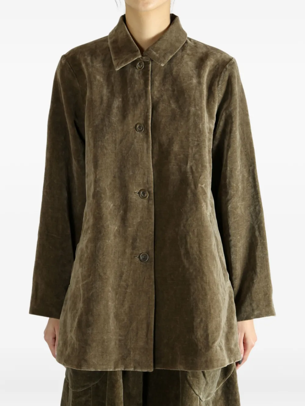 Casey Casey Soleil Button-front Collared Jacket In Brown