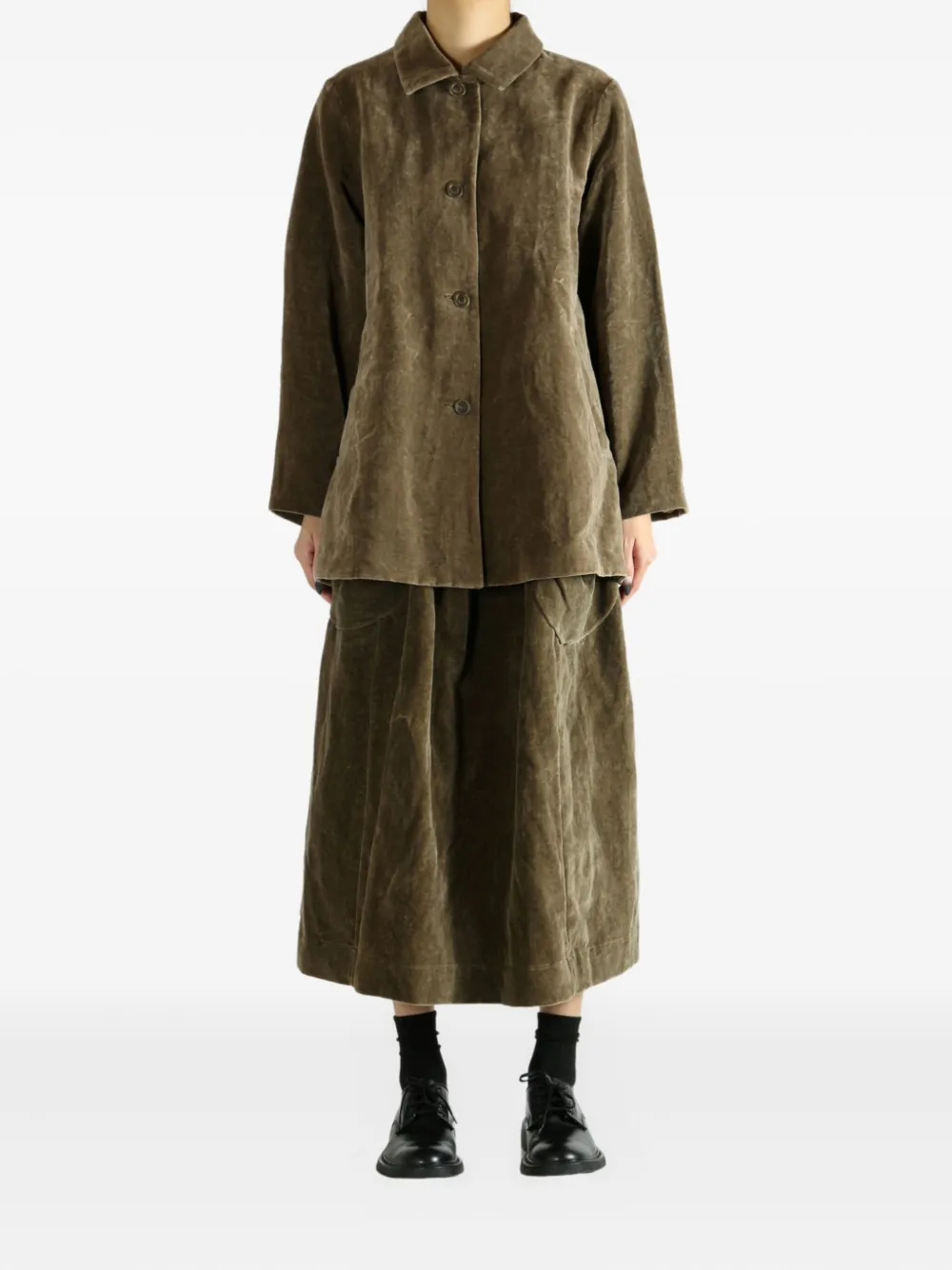 Casey Casey Soleil Button-front Collared Jacket In Brown