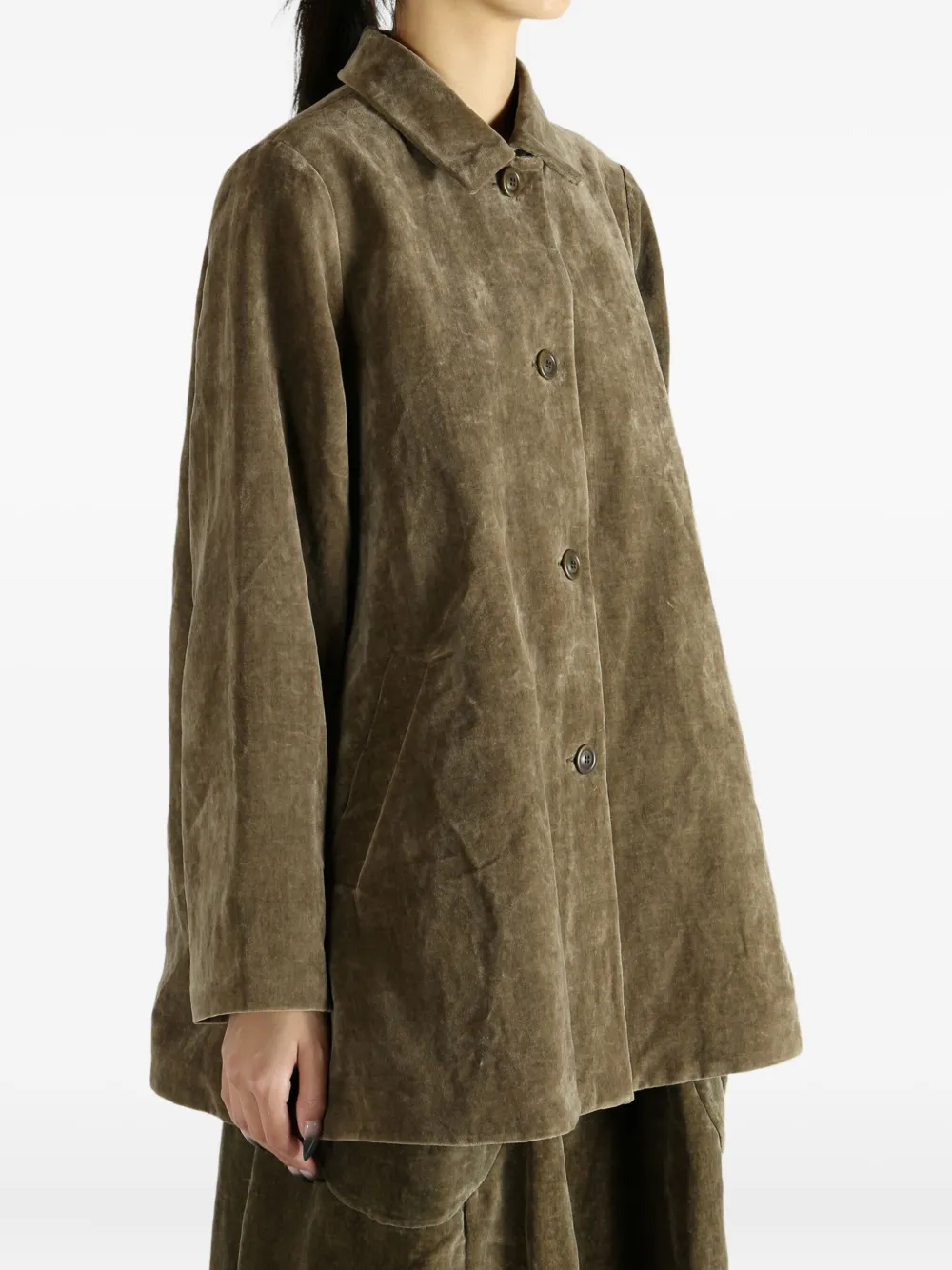 Casey Casey Soleil Button-front Collared Jacket In Brown