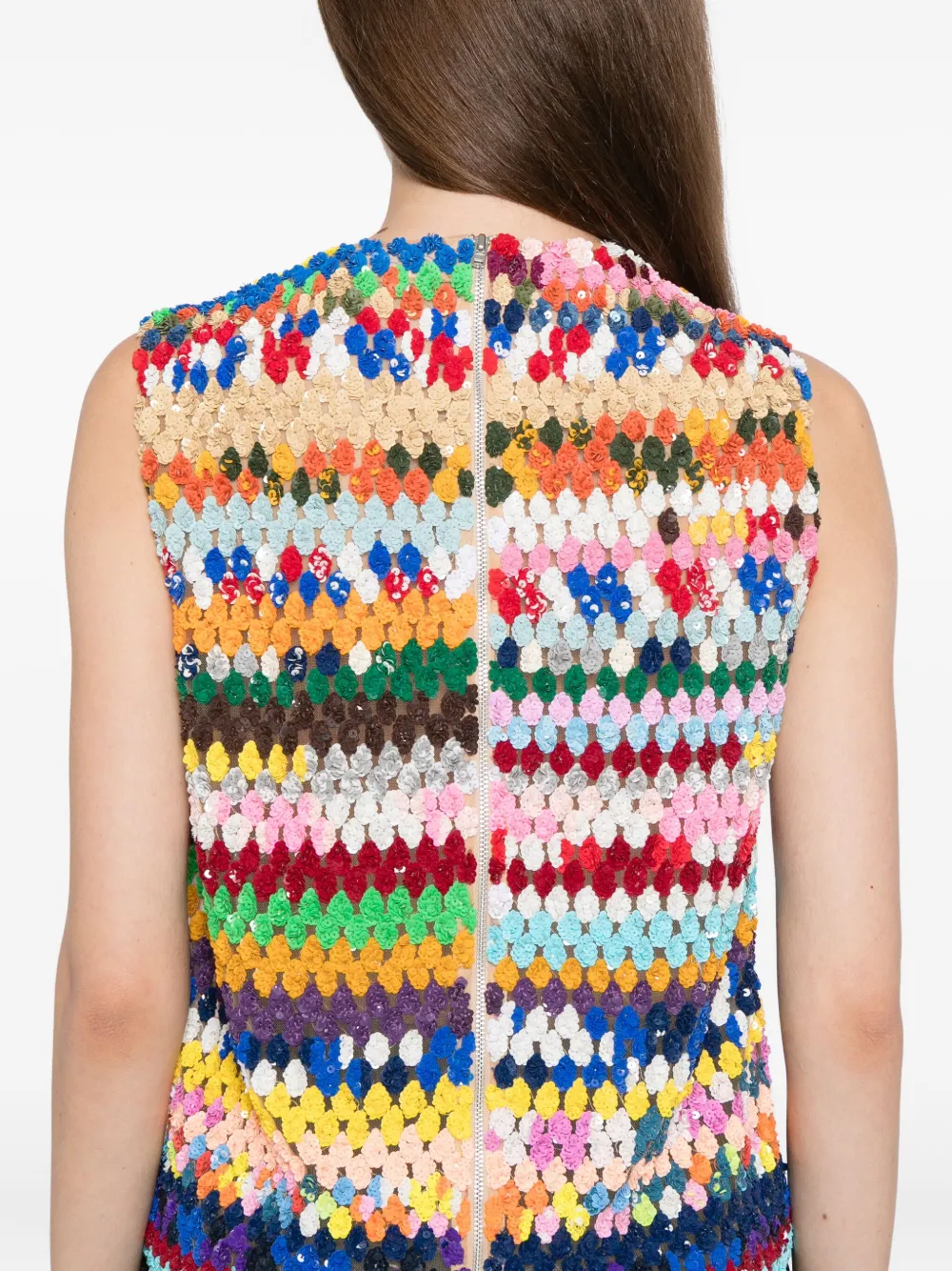 Ashish Sequin Embellishment Tank Top In Animal Print