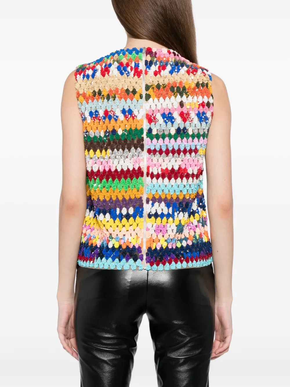 Ashish Sequin Embellishment Tank Top In Animal Print