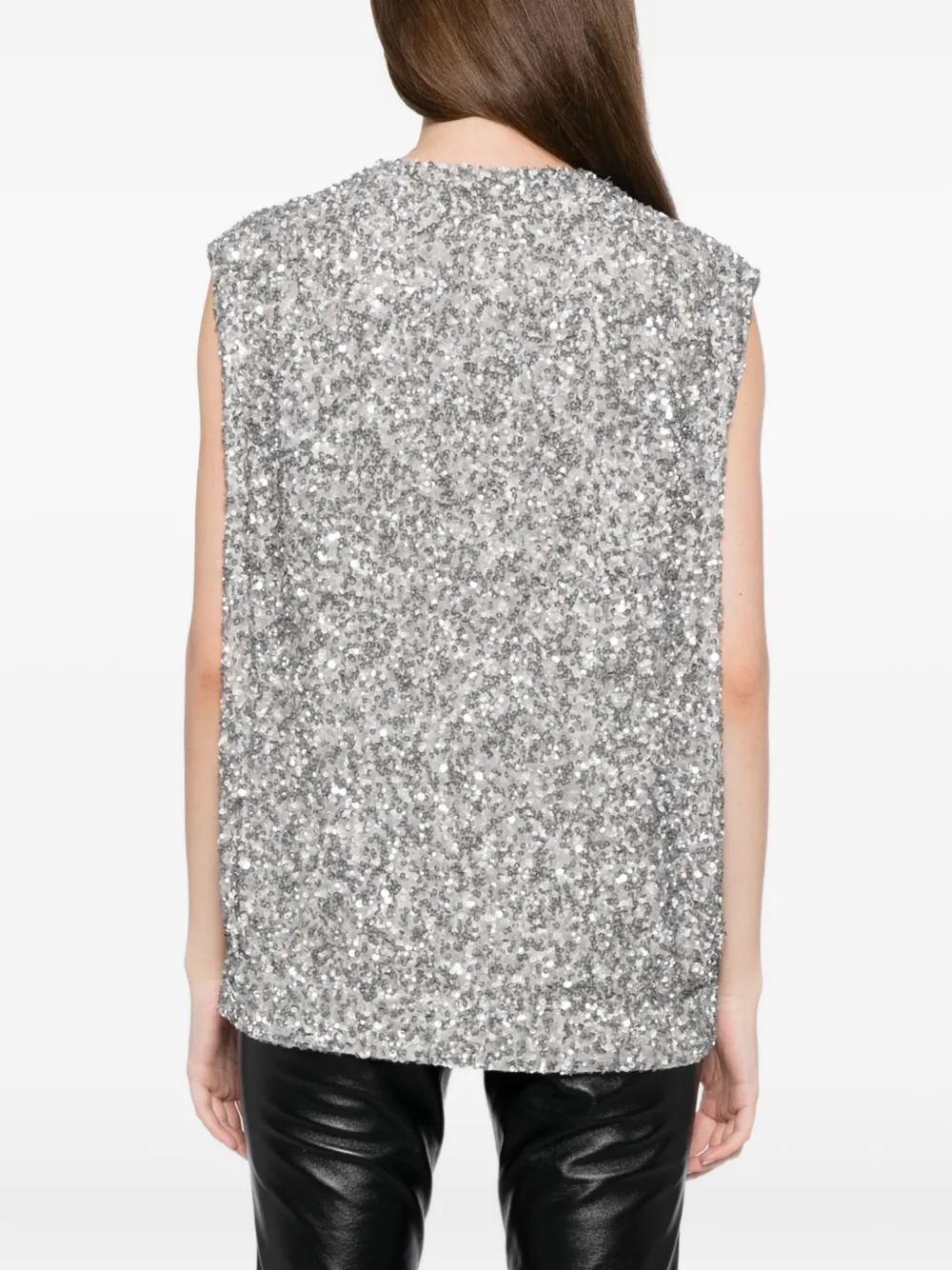 Ashish Tanktop verfraaid met pailletten Grijs