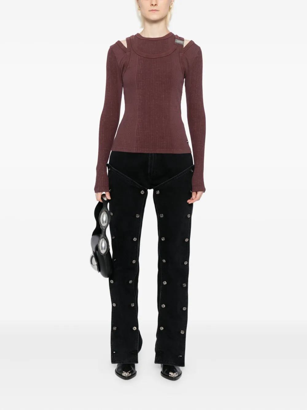 Jean Paul Gaultier Gebreide top met logopatch - Rood