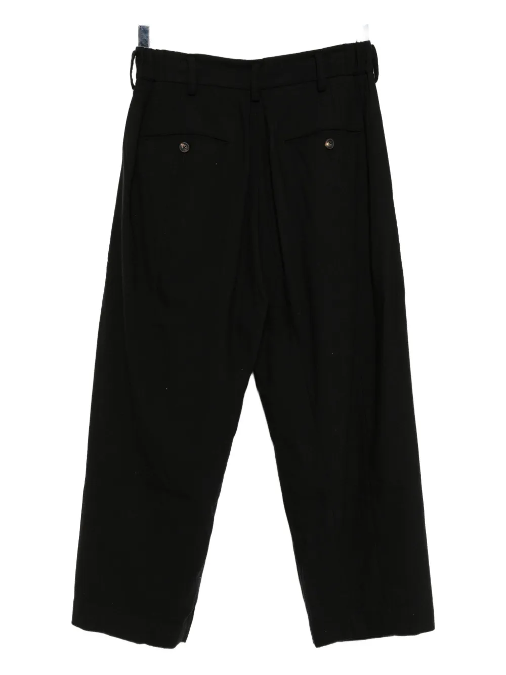 Ziggy Chen Striped Cropped Trousers In Black