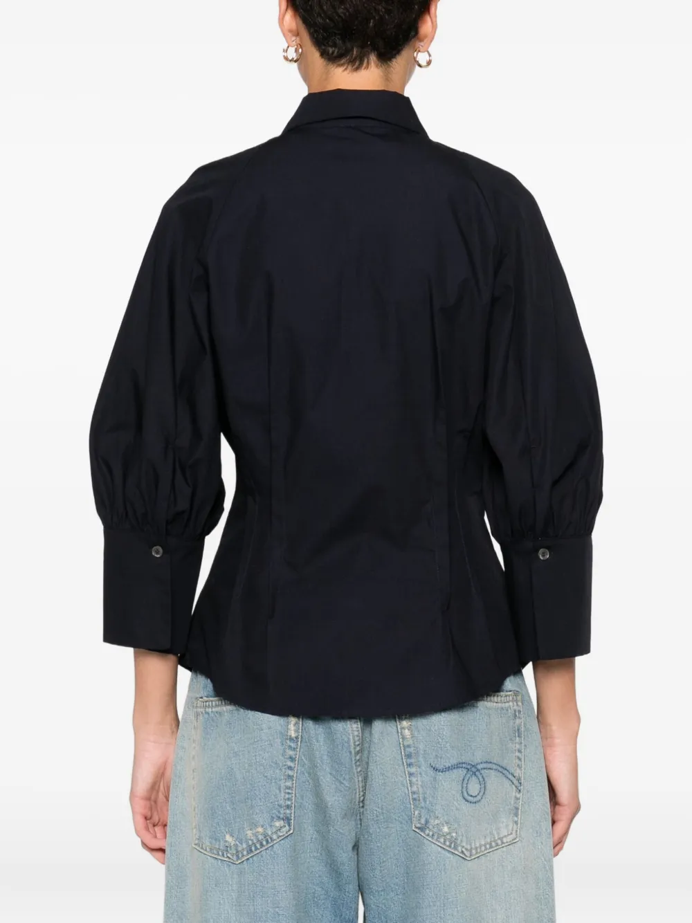 PINKO Top met pofmouwen en verfraaid met hart Zwart