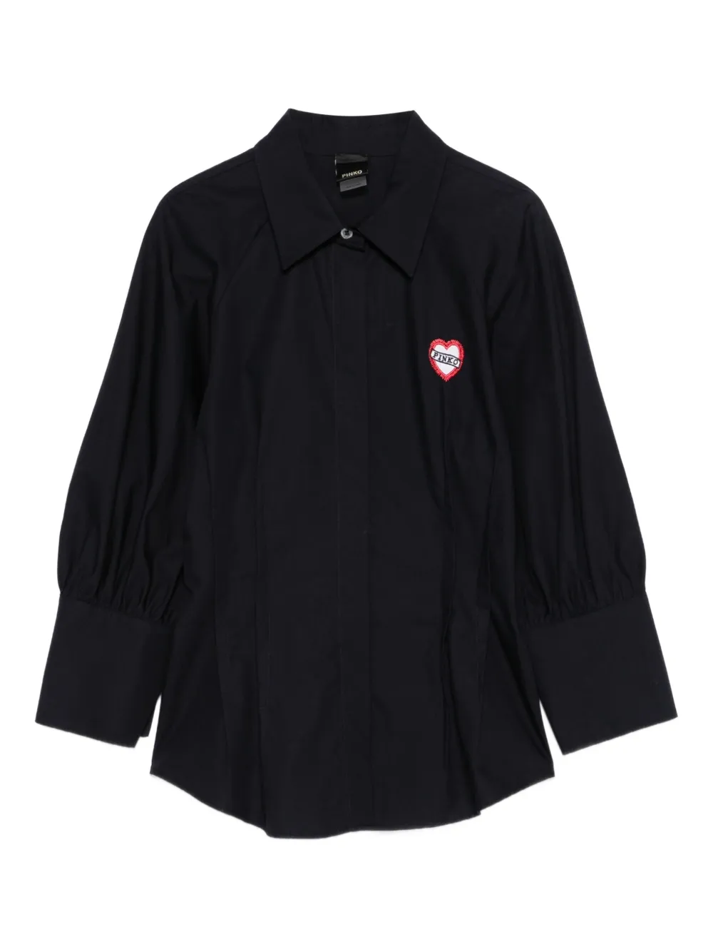 PINKO heart-embellished puff-sleeve top | Black | Image 1