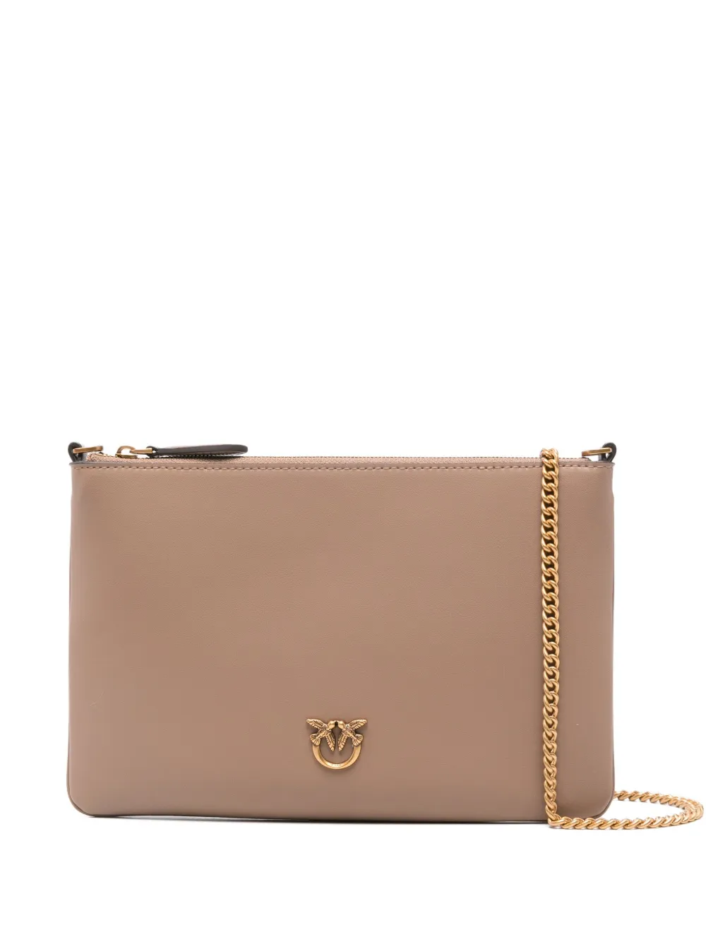 PINKO chain-strap leather clutch bag - ニュートラル PINKO chain-strap leather clutch bag - ニュートラル