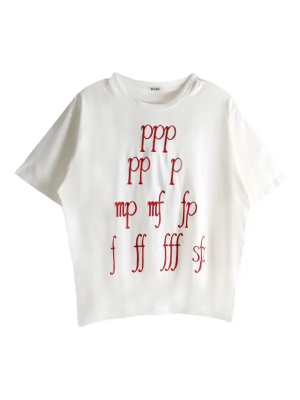 BODE Composer embroidered-graphic T-shirt | White | FARFETCH