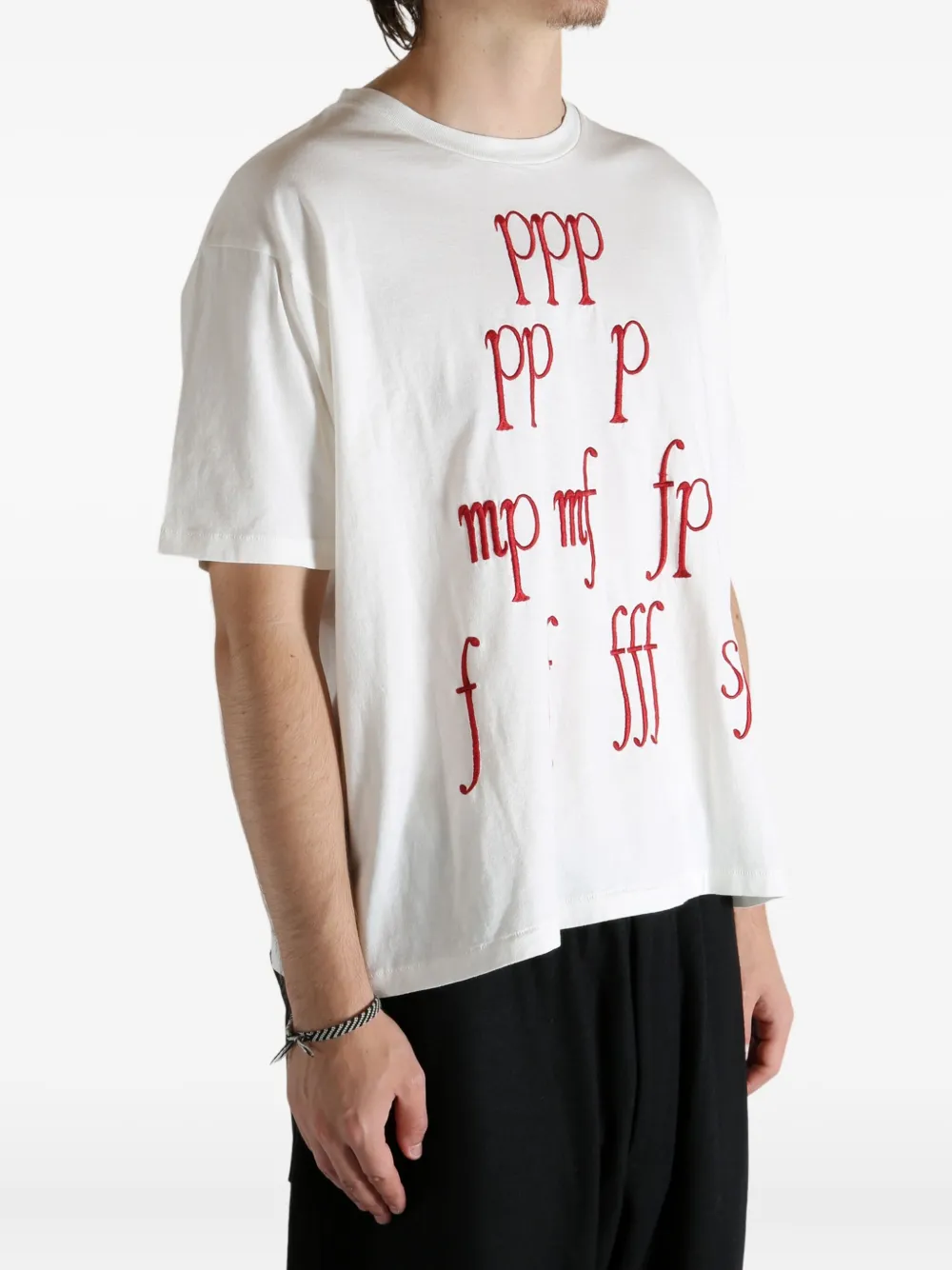 Bode Composer Embroidered-graphic T-shirt In White