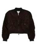 Gestuz cropped zip bomber jacket - Brown