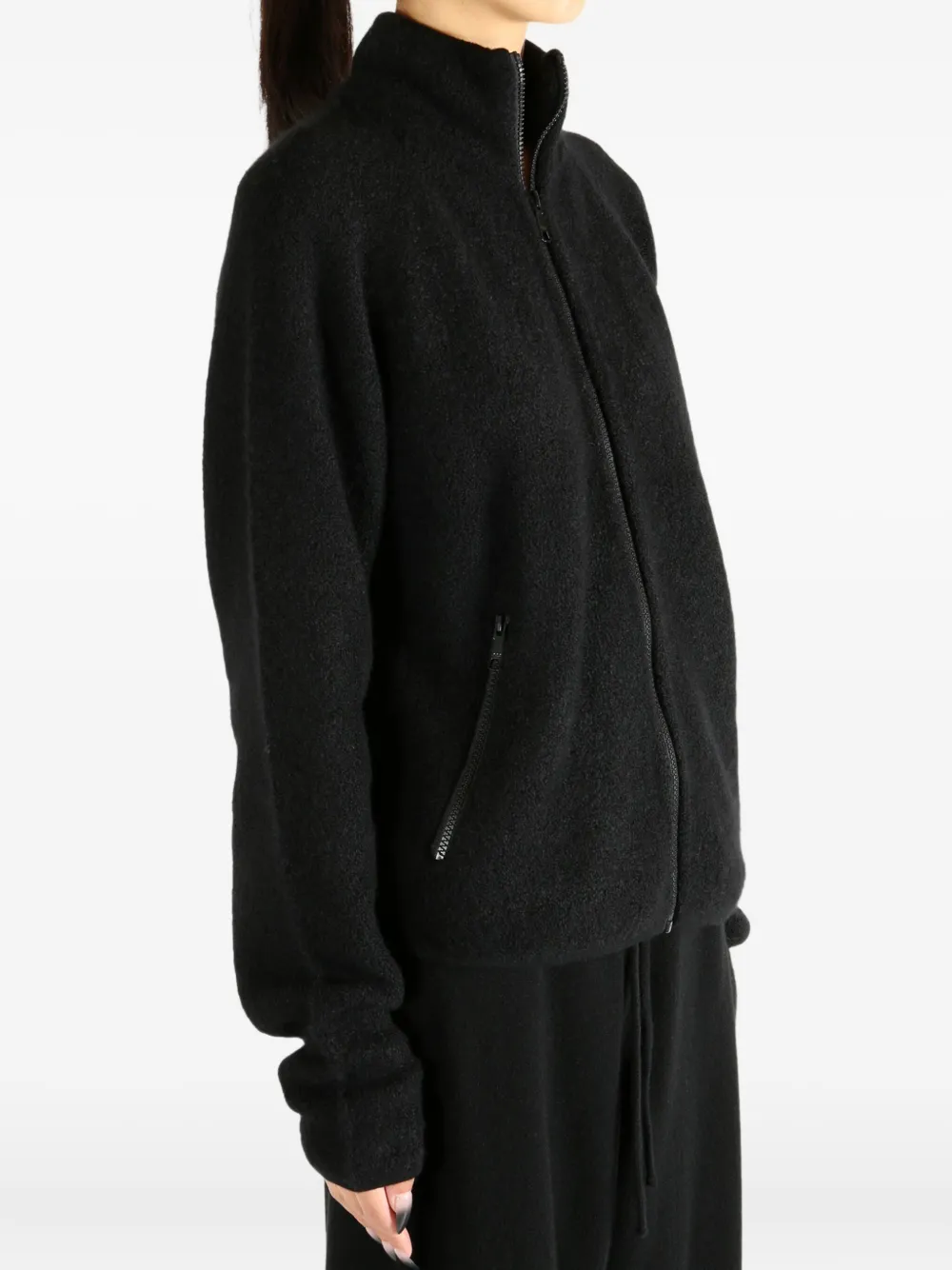 Frenckenberger High-neck Zip-up Jacket In Black