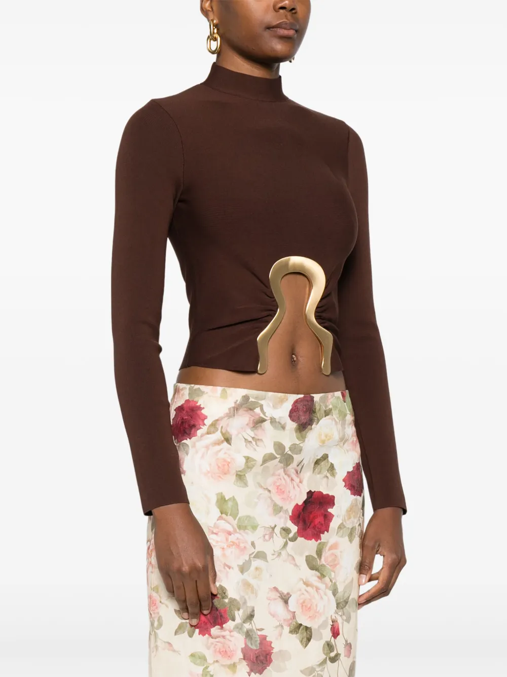 Cult Gaia Top met hoge hals Bruin