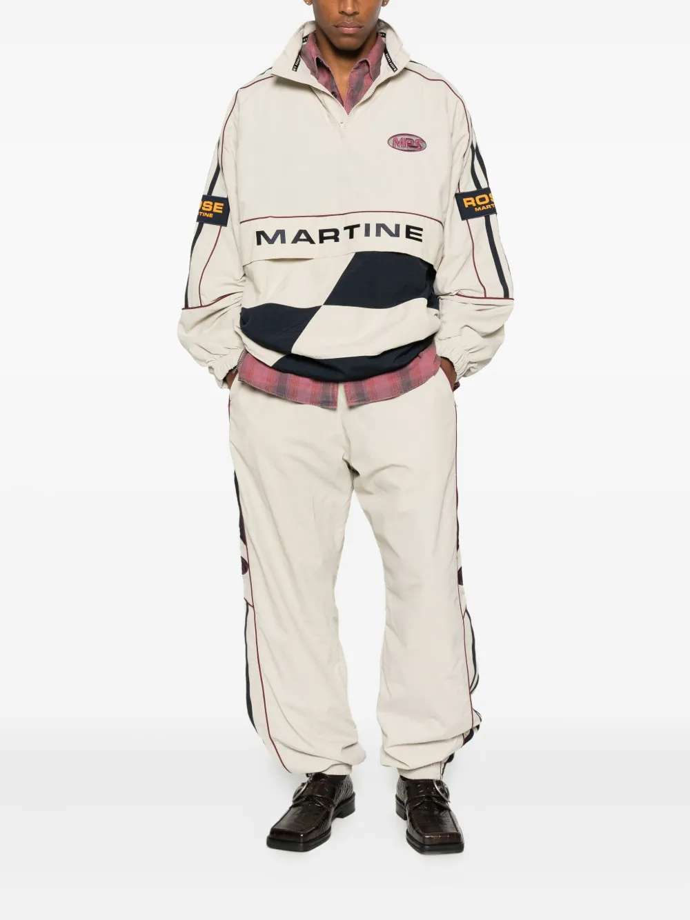 Martine Rose side-stripe elasticated track pants - Beige