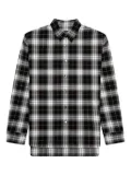 Mastermind World skull-embroidery plaid shirt - Black