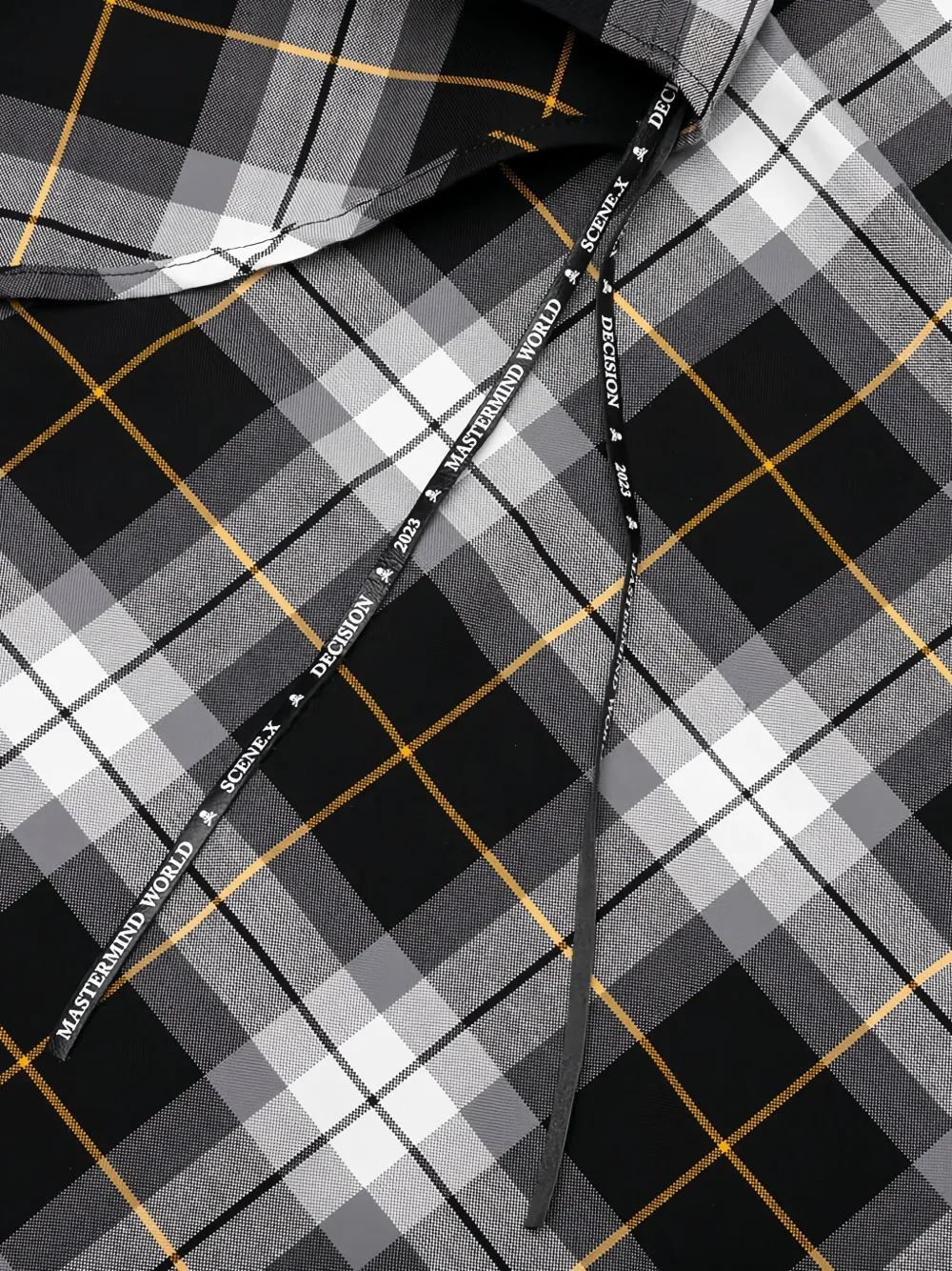 Mastermind World Geruit overhemd met geborduurde doodskop Zwart