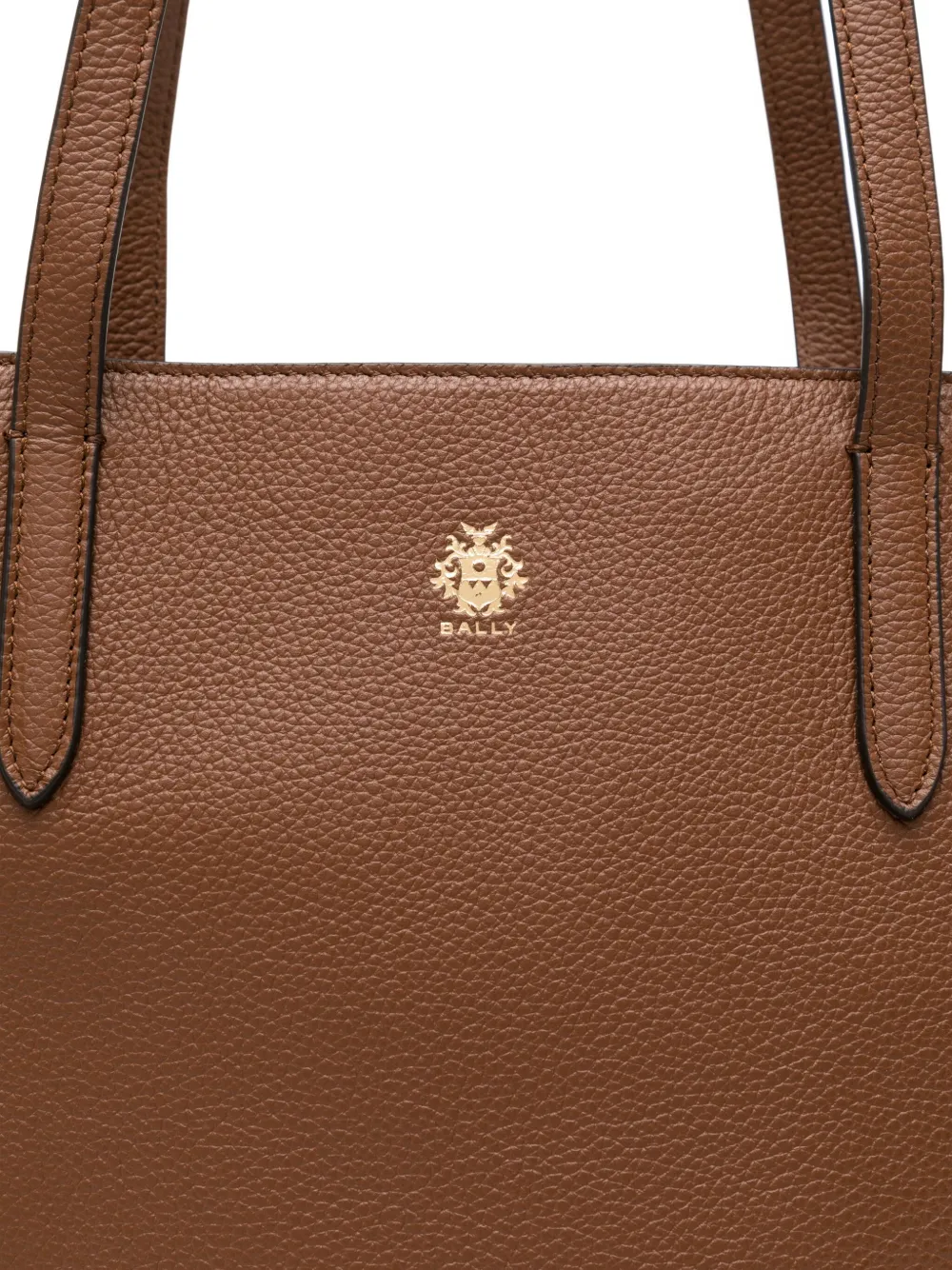 Bally Logo-stamp Leather Tote Bag In Brown