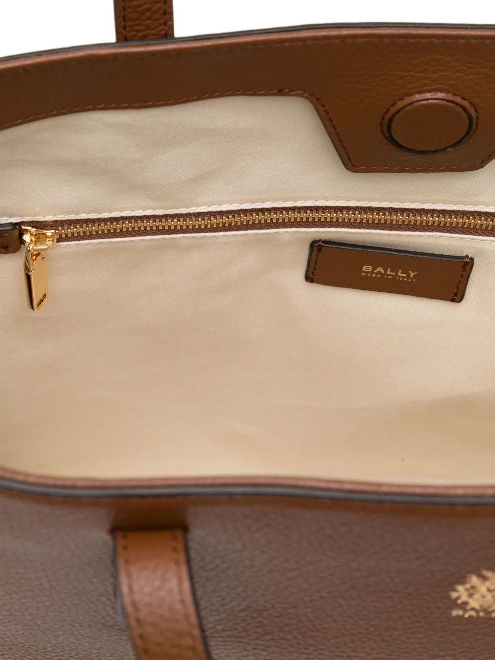 Bally Logo-stamp Leather Tote Bag In Brown