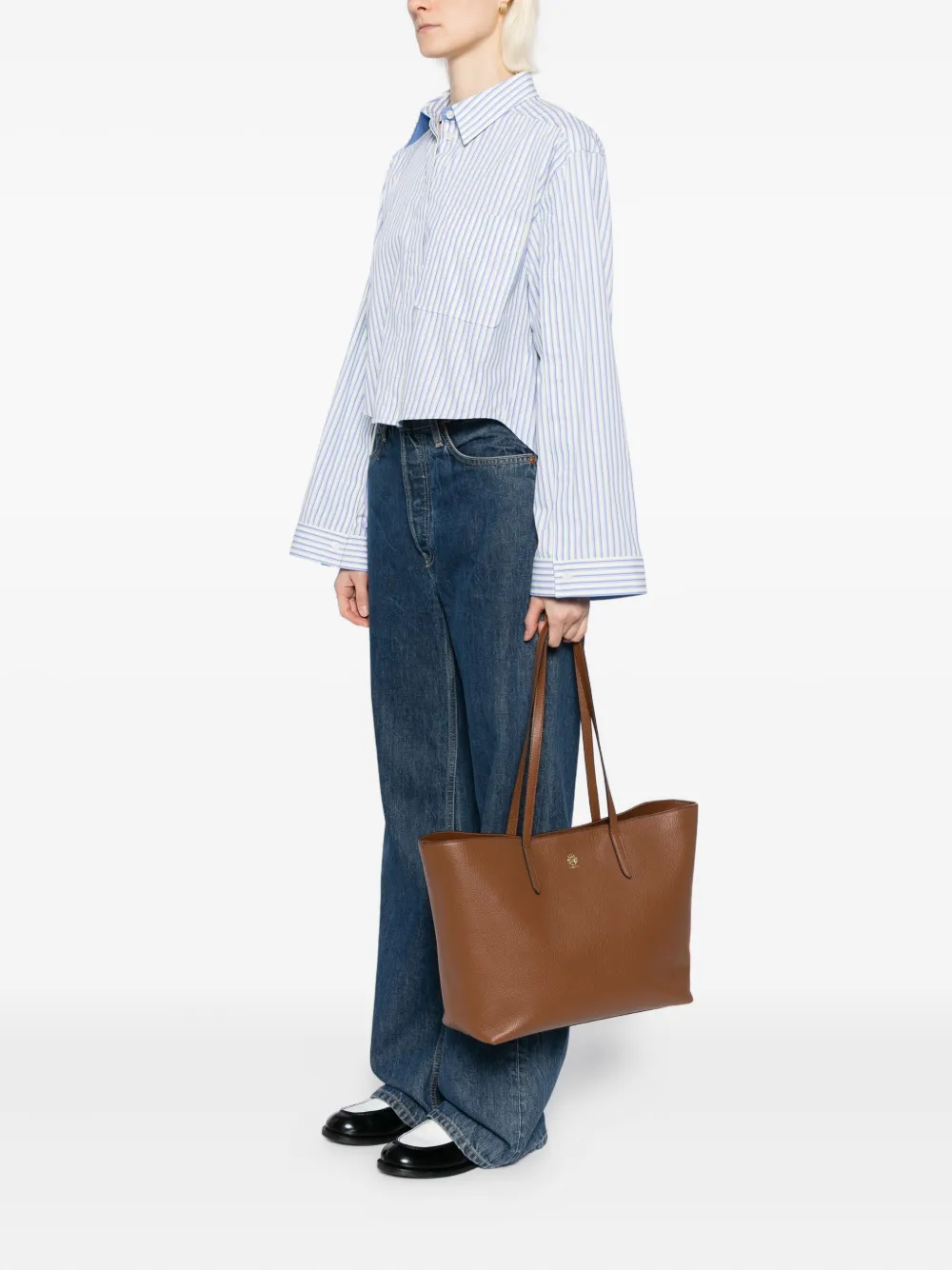 Bally Logo-stamp Leather Tote Bag In Brown