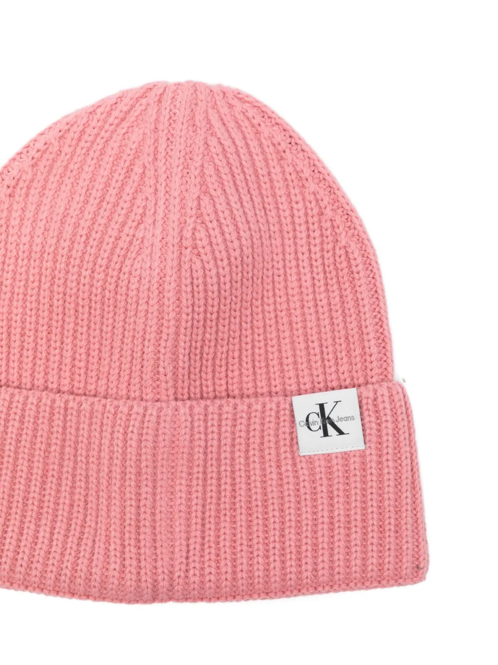 Calvin Klein Kids Geribbelde muts met logo Roze
