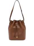 Bally leather drawstring bucket bag - Brown