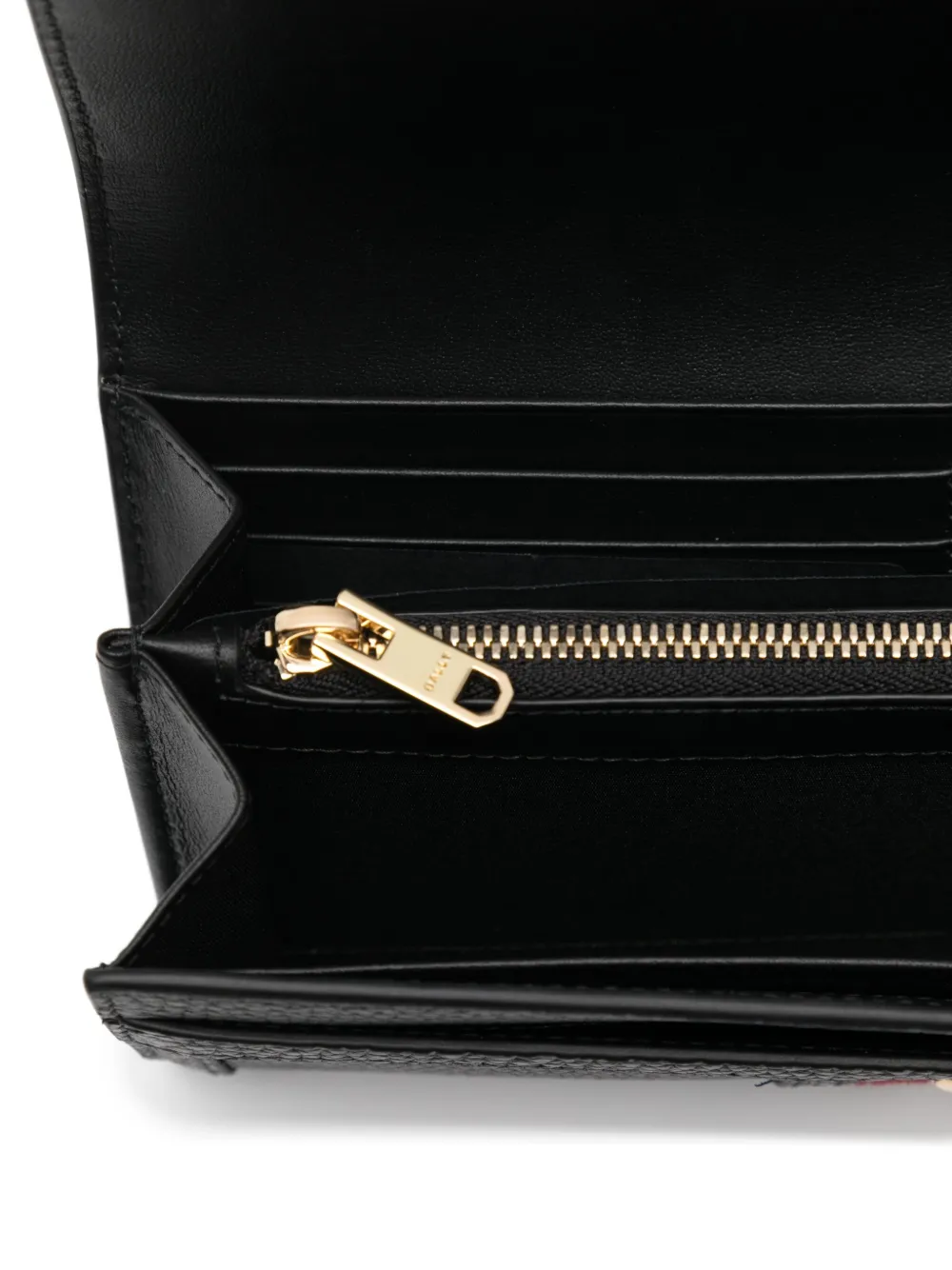 Bally Ribbon-detail Flap Wallet In Black