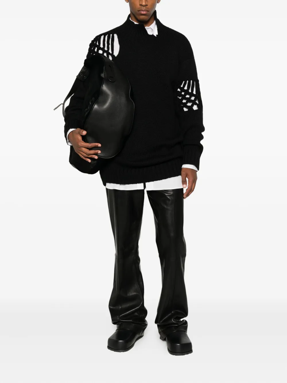 Yohji Yamamoto high-neck sweater - Zwart