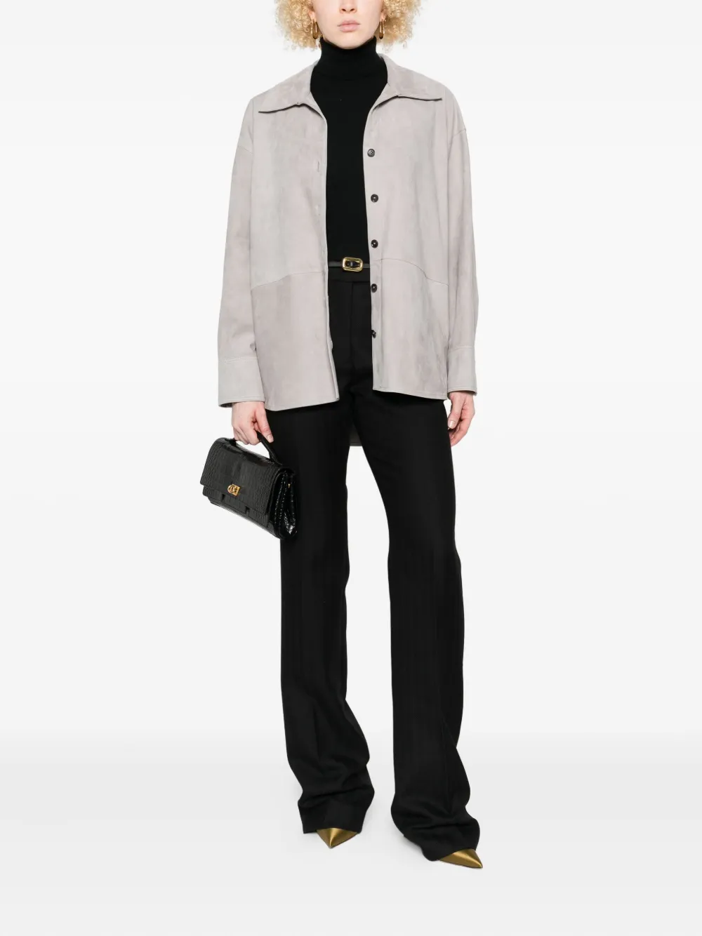 Arma Caterine button-down suede shirt - Grijs