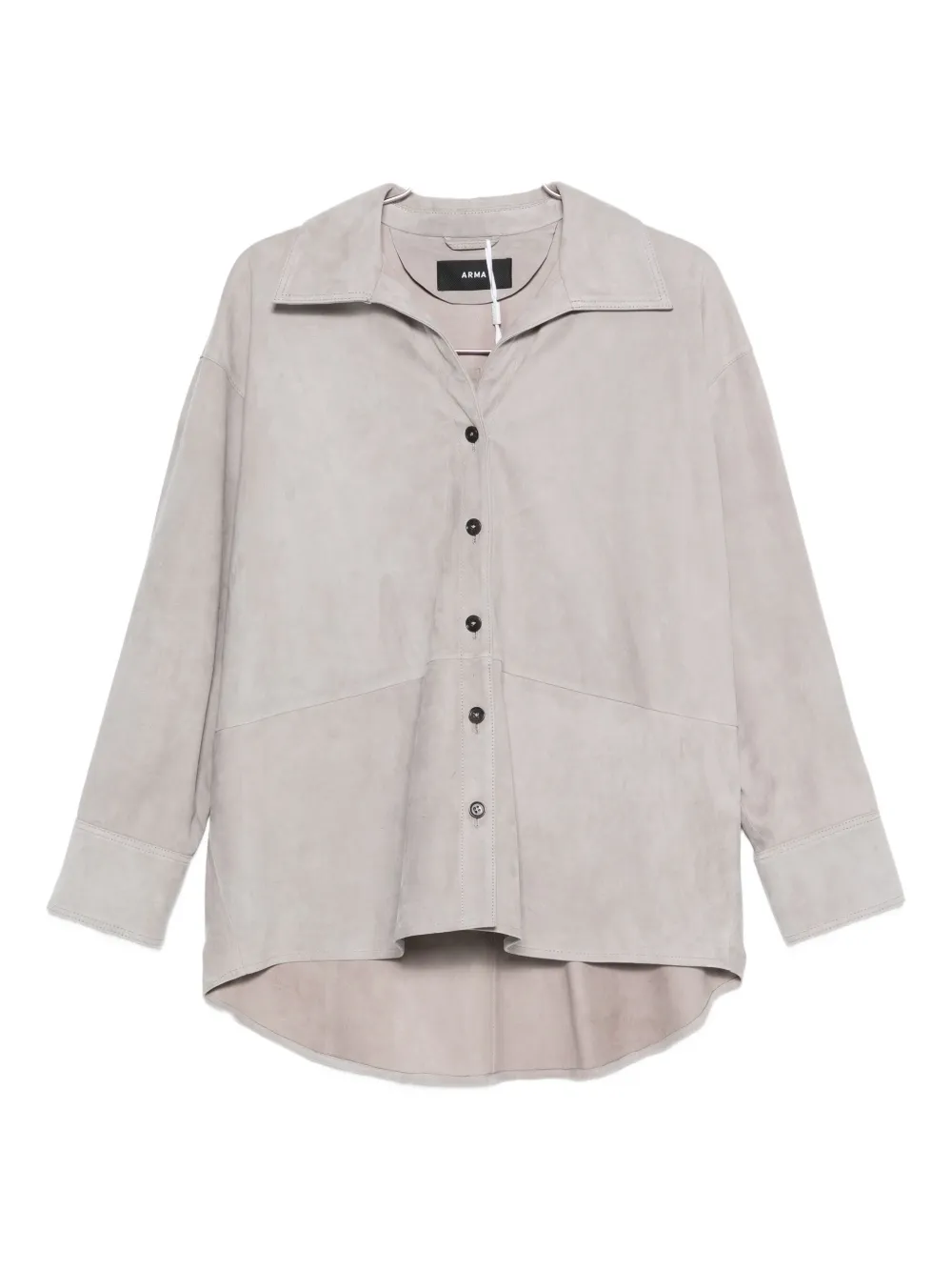 Arma Caterine Button-down Suede Shirt In White