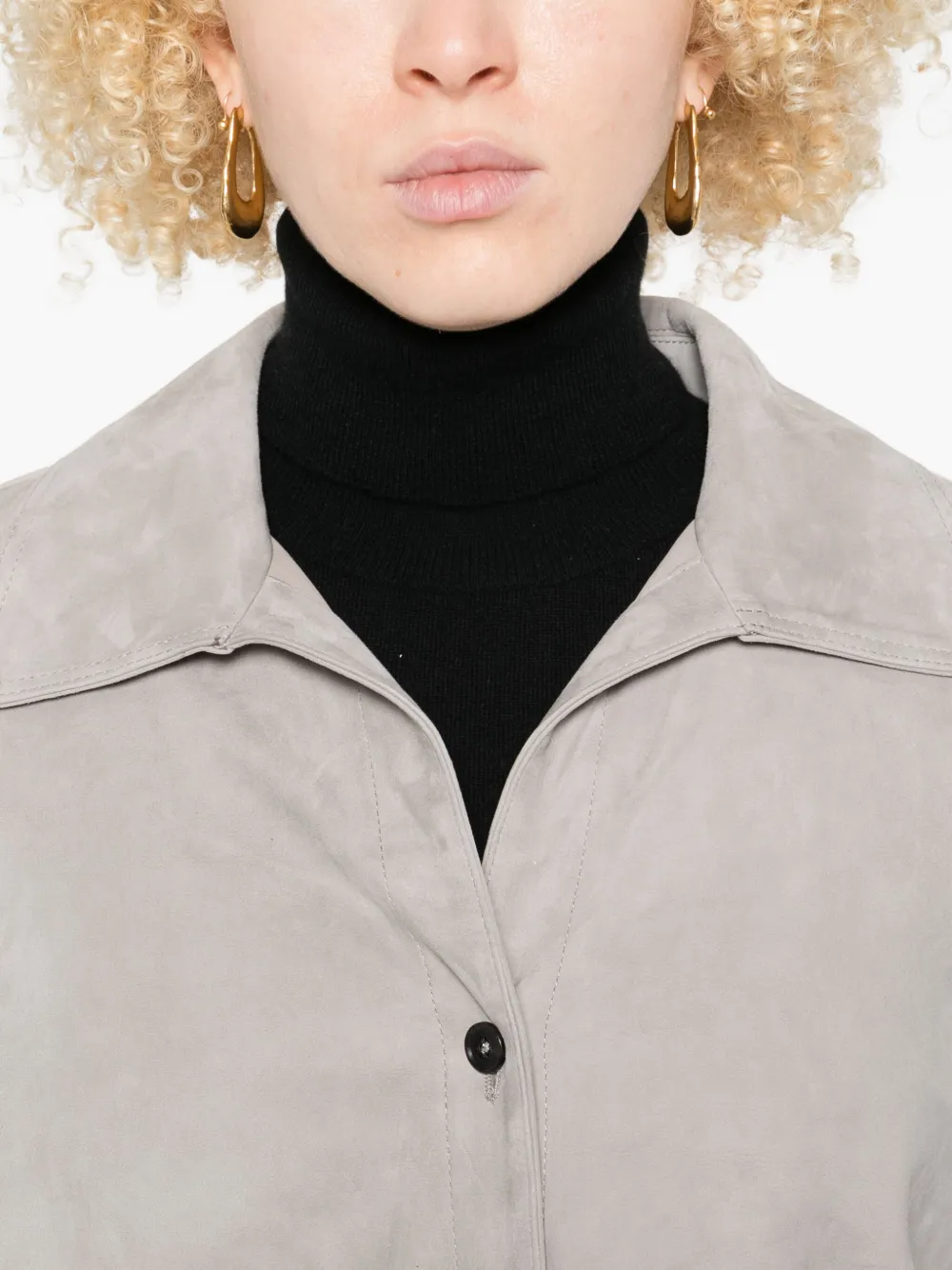 Arma Caterine Button-down Suede Shirt In White