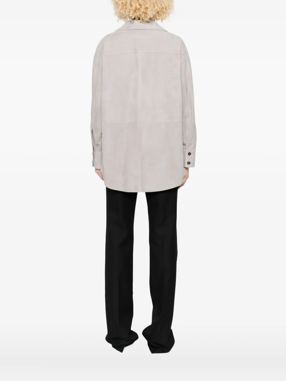 Arma Caterine Button-down Suede Shirt In White