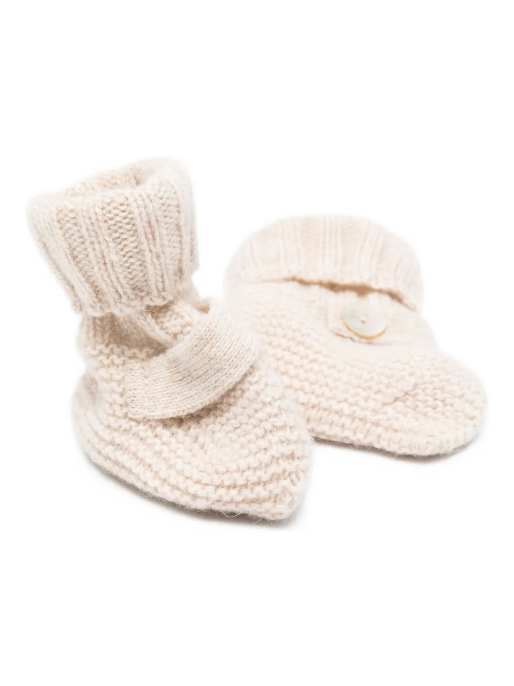 Laranjinha Button-embellishment Crib Shoes In Neutral