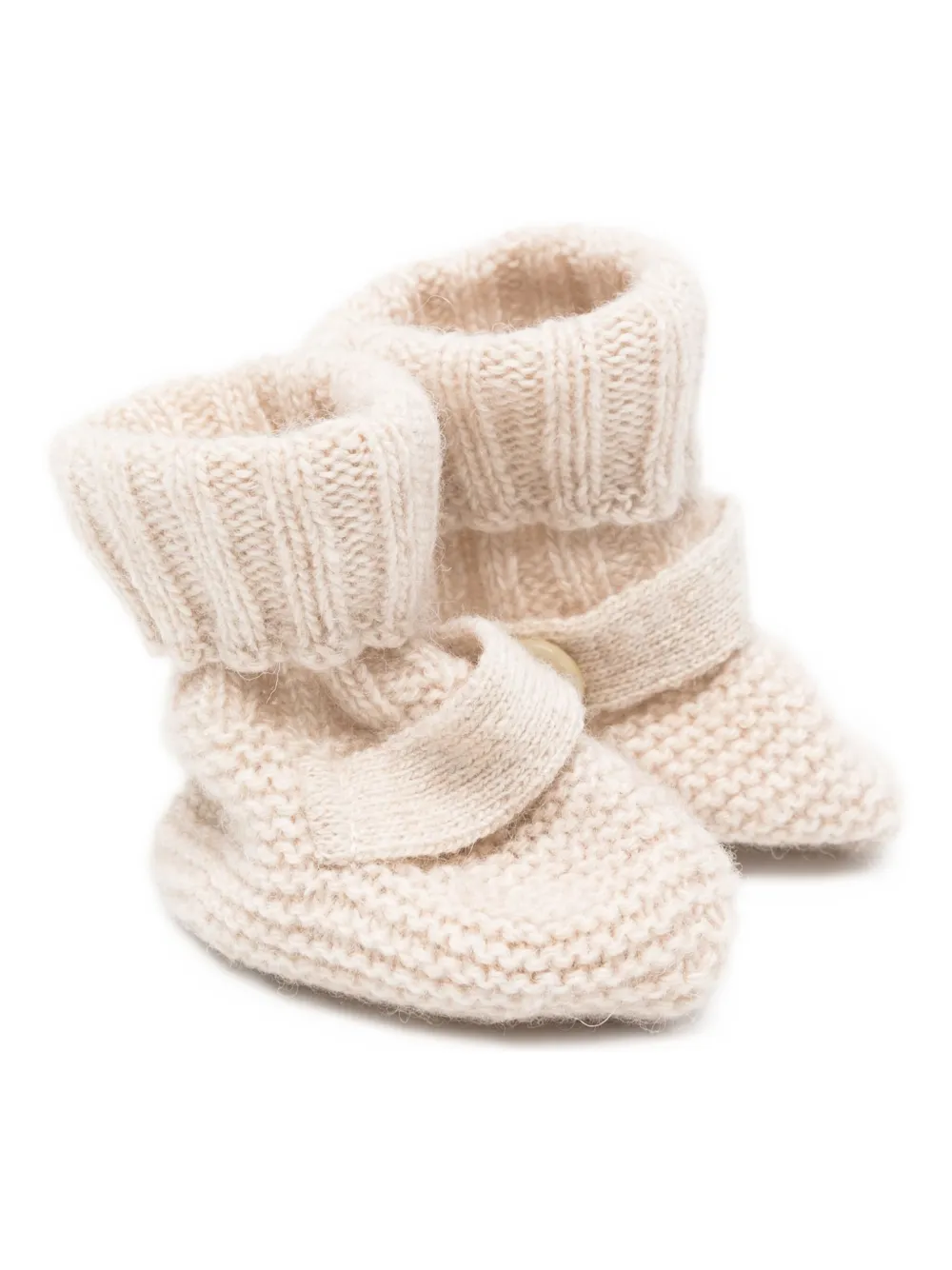 Laranjinha Button-embellishment Crib Shoes In Neutral