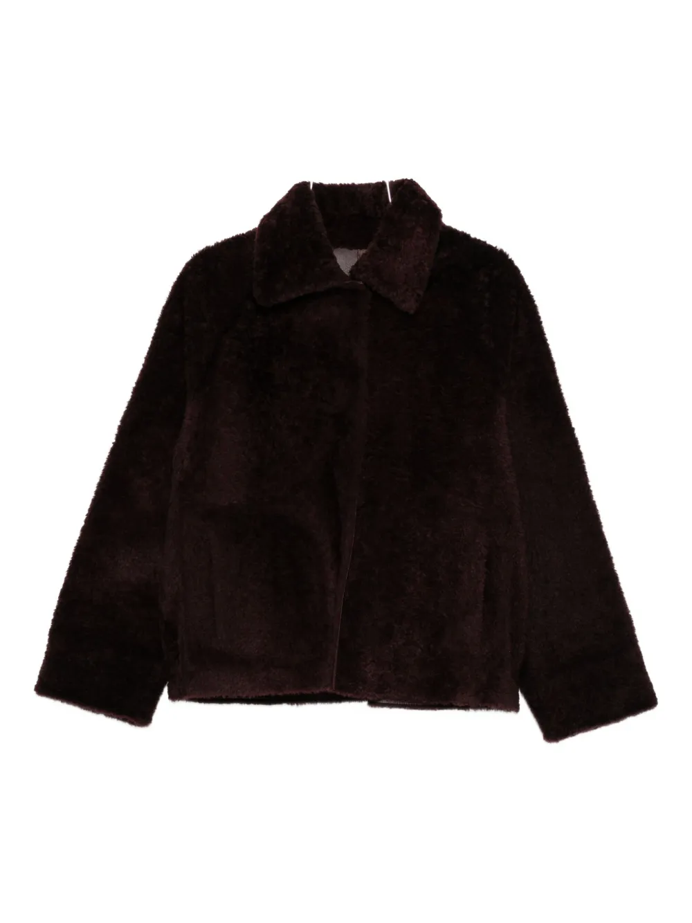 Arma Shearling-collared Jacket In Brown