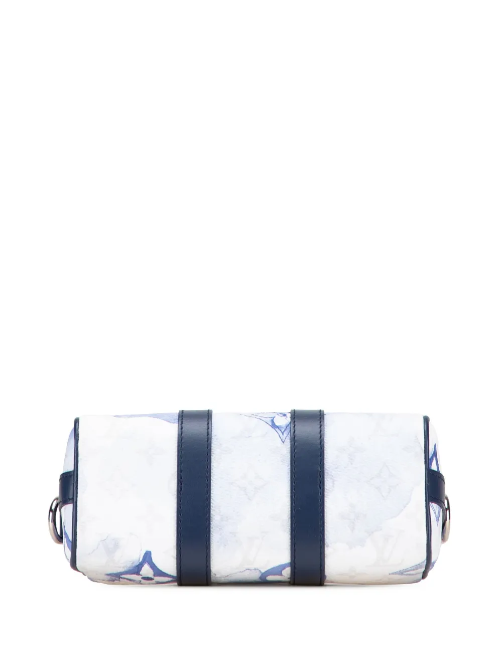 Pre-owned Louis Vuitton 2021 Monogram Watercolor Keepall Bandouliere Xs Satchel In White