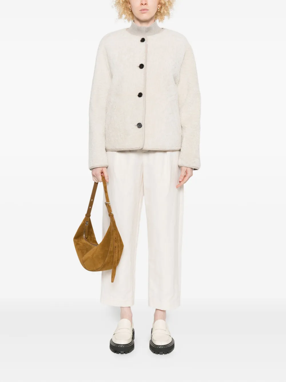 Arma Lucine Button-front Jacket In Neutral