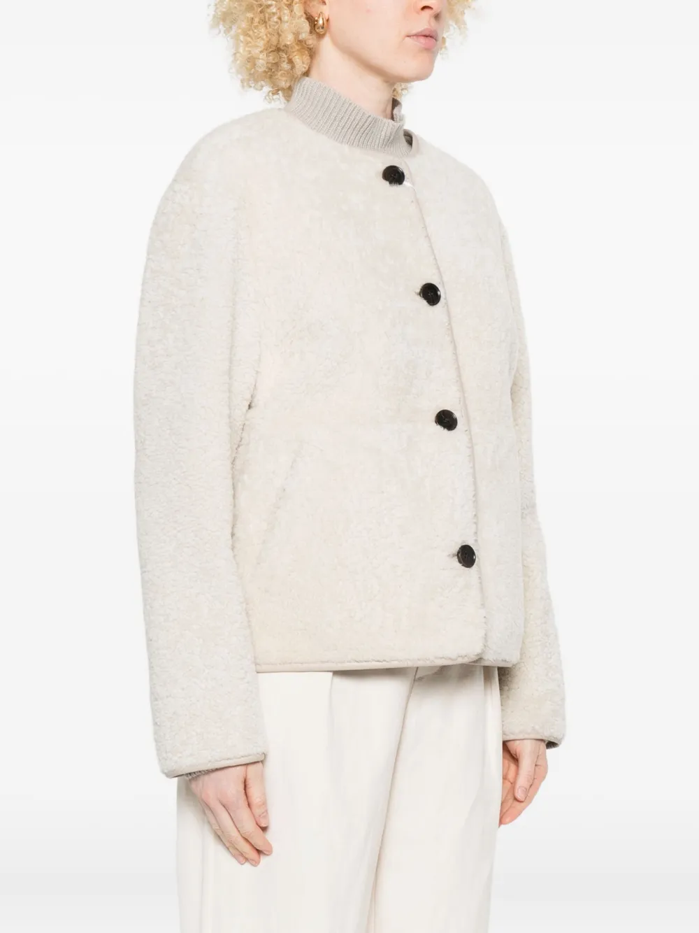 Arma Lucine Button-front Jacket In Neutral