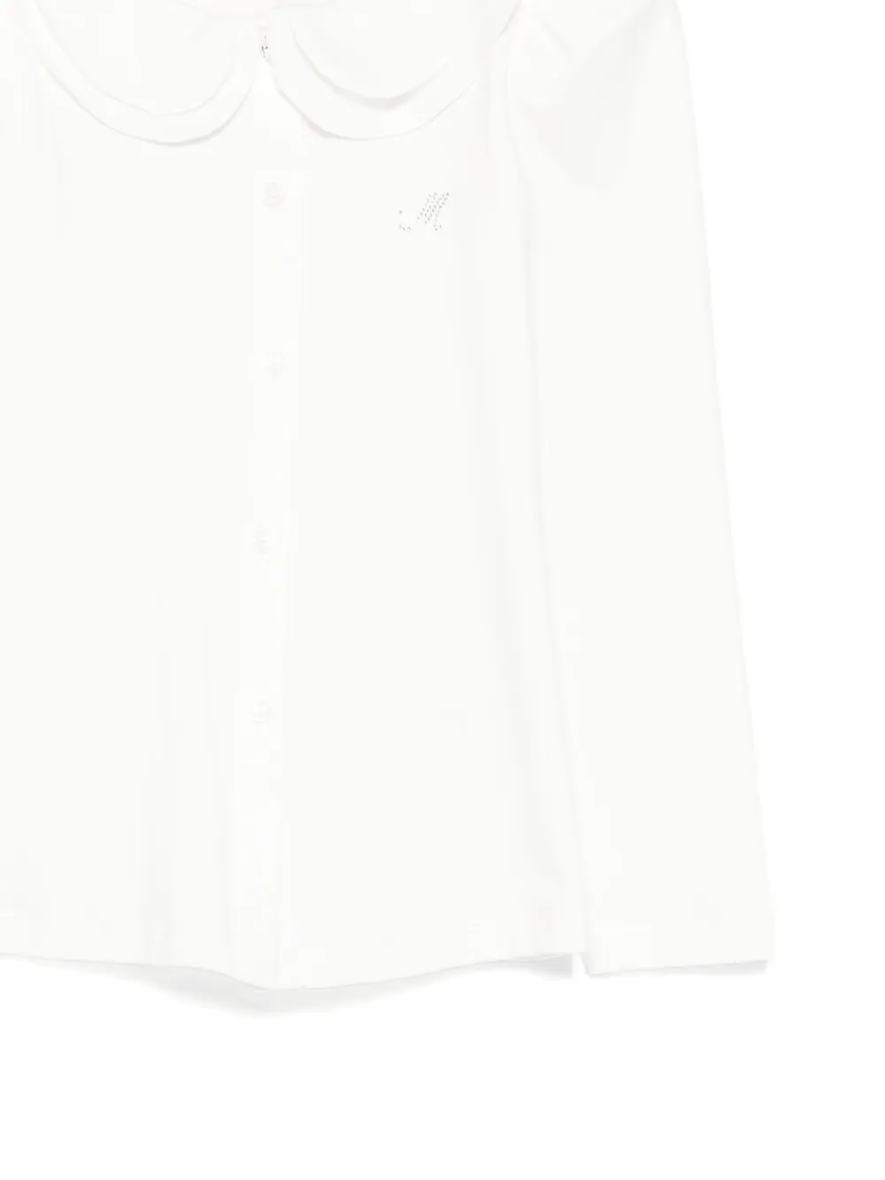 Monnalisa Ruffled-collar Long-sleeve Shirt In White
