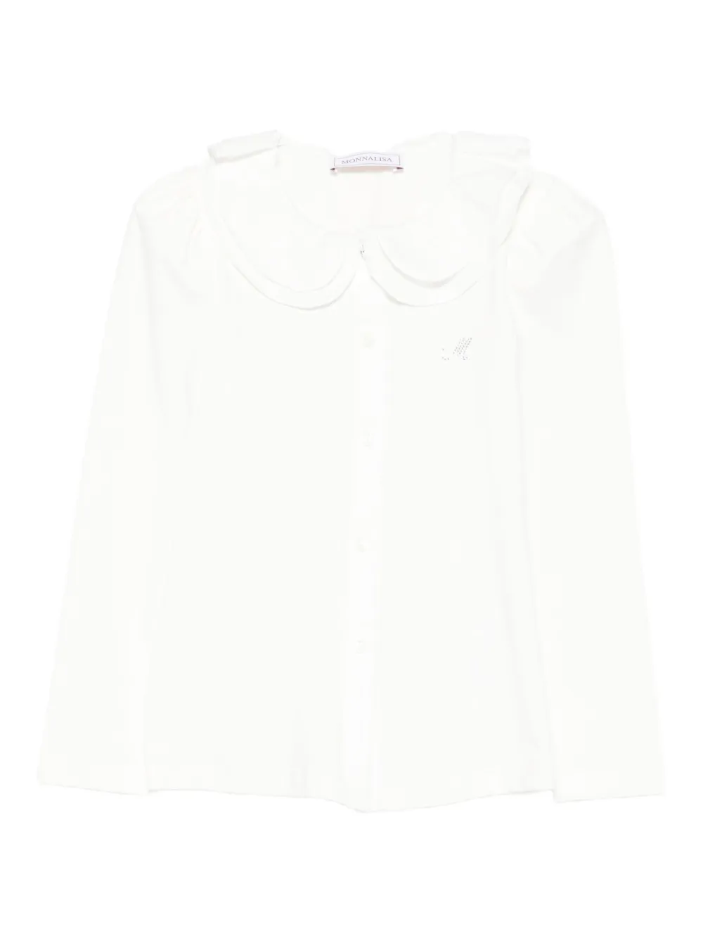 Monnalisa ruffled-collar long-sleeve shirt | White | Image 1