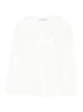 Monnalisa ruffled-collar long-sleeve shirt - White