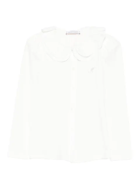 Monnalisa ruffled-collar long-sleeve shirt
